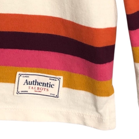 Talbots Authentic Tee Top Size Medium Petite Annabelle Stripe - Picture 4 of 6